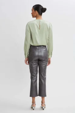 Elie Tahari Tops & Sweaters-Silk Keyhole Shirt SILVERSPRUCE