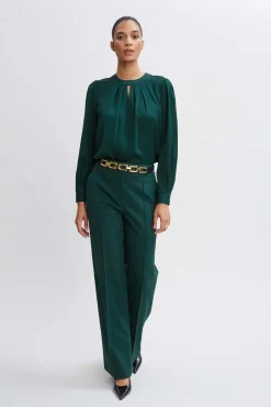 Elie Tahari Tops & Sweaters-Silk Keyhole Shirt JUNIPER