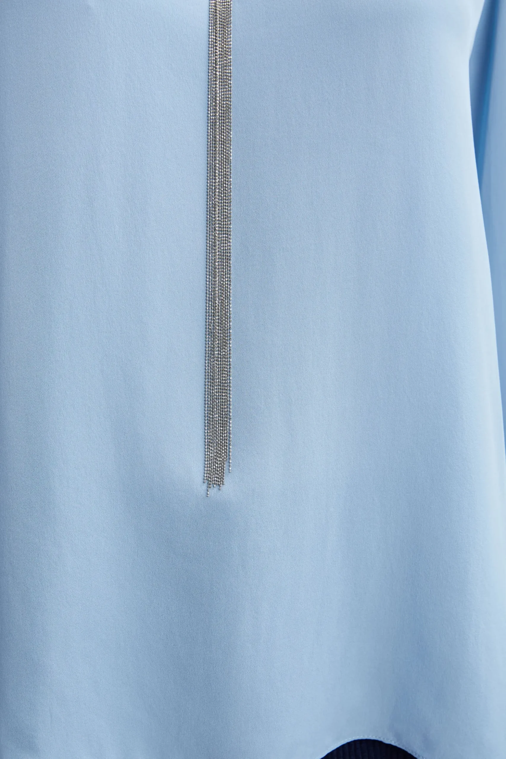 Elie Tahari Tops & Sweaters-Silk Long Sleeve Chain Shirt SKYBLUE