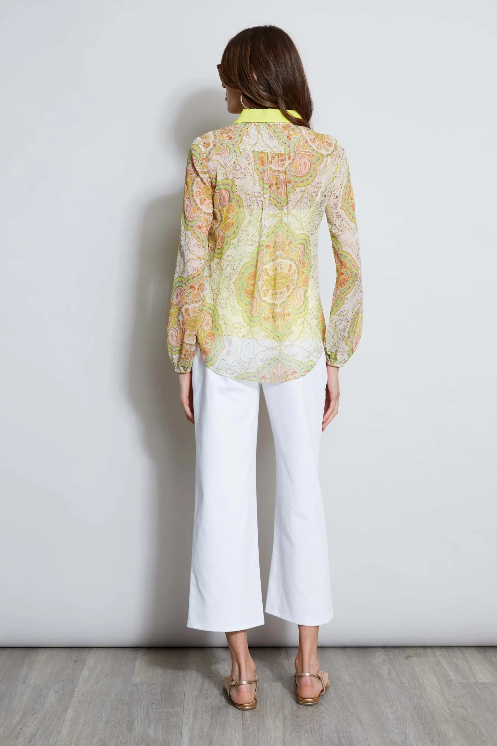 Elie Tahari Tops & Sweaters-Silk Mosaic Tile Button Down Shirt MULTI