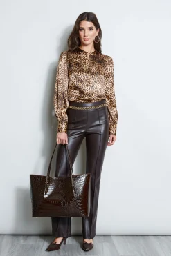Elie Tahari Tops & Sweaters-Silk Ocelot Print Shirt MULTI