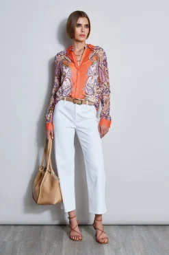 Elie Tahari Tops & Sweaters-Silk Paisley Button Down Shirt MULTI