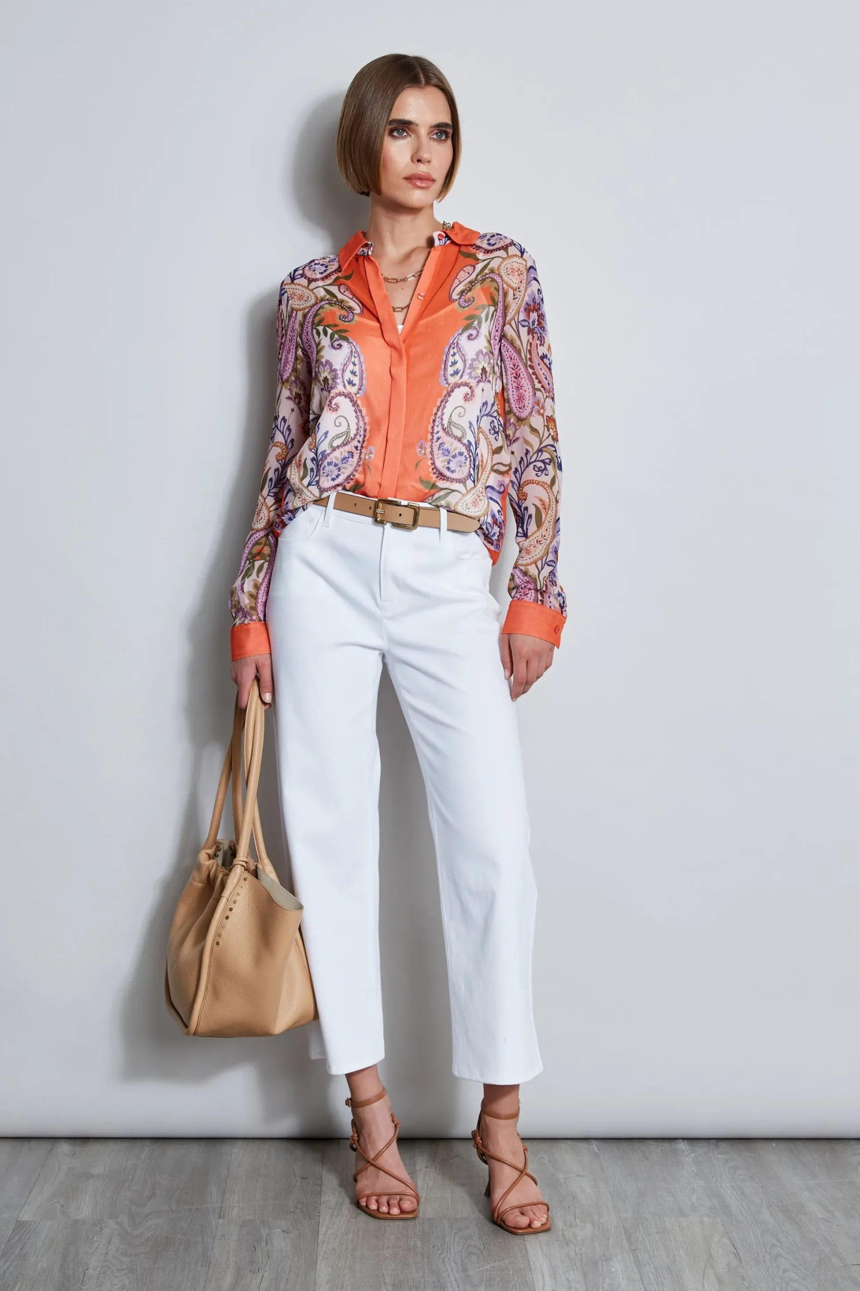 Elie Tahari Tops & Sweaters-Silk Paisley Button Down Shirt MULTI