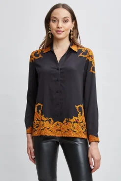 Elie Tahari Tops & Sweaters-Silk Paisley Button Down Shirt GILDEDDREAMPRINT