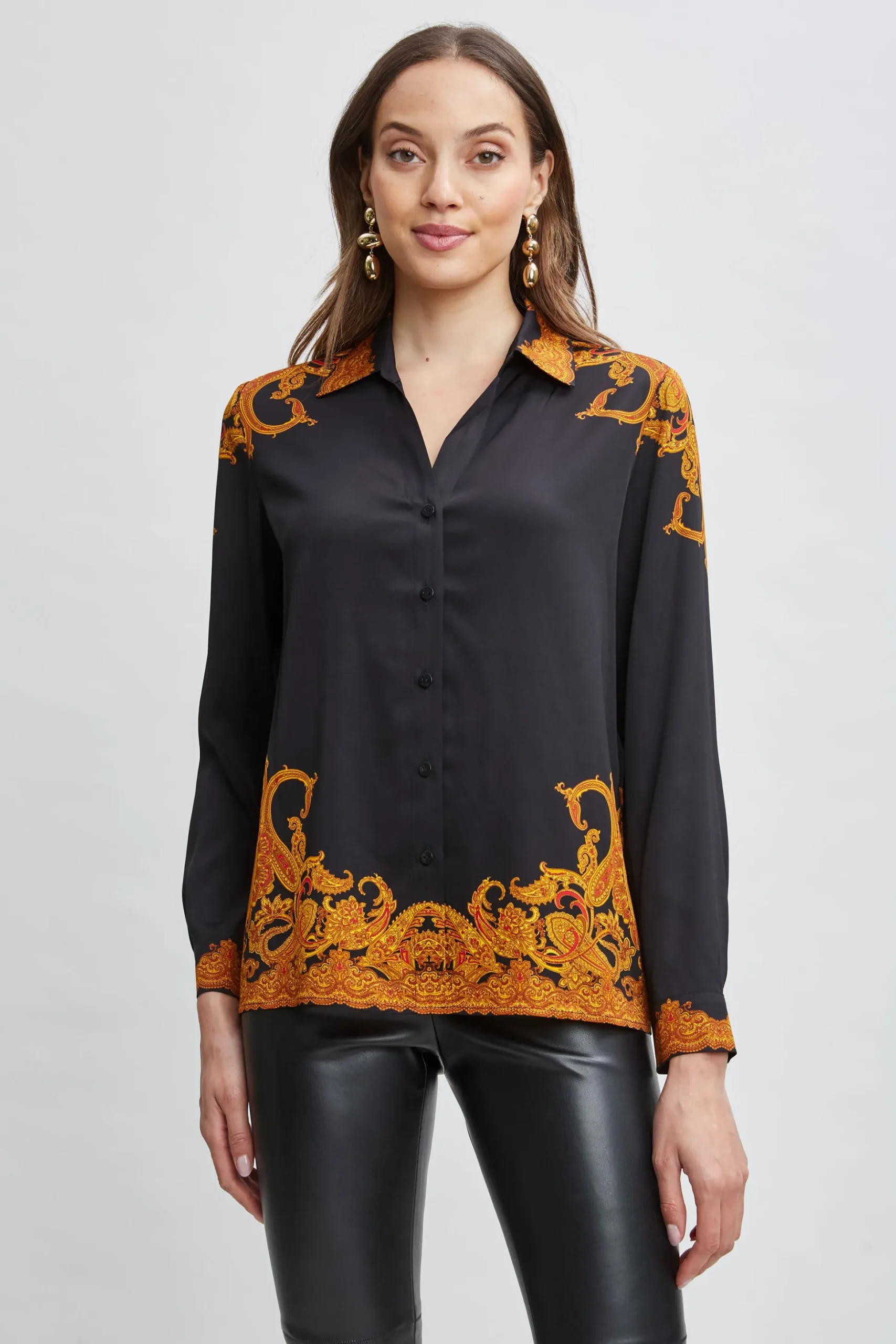 Elie Tahari Tops & Sweaters-Silk Paisley Button Down Shirt GILDEDDREAMPRINT