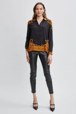Elie Tahari Tops & Sweaters-Silk Paisley Button Down Shirt GILDEDDREAMPRINT