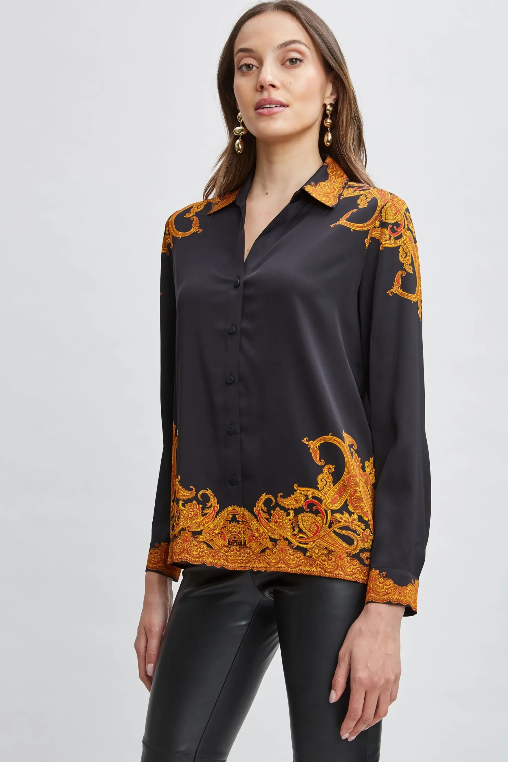 Elie Tahari Tops & Sweaters-Silk Paisley Button Down Shirt GILDEDDREAMPRINT