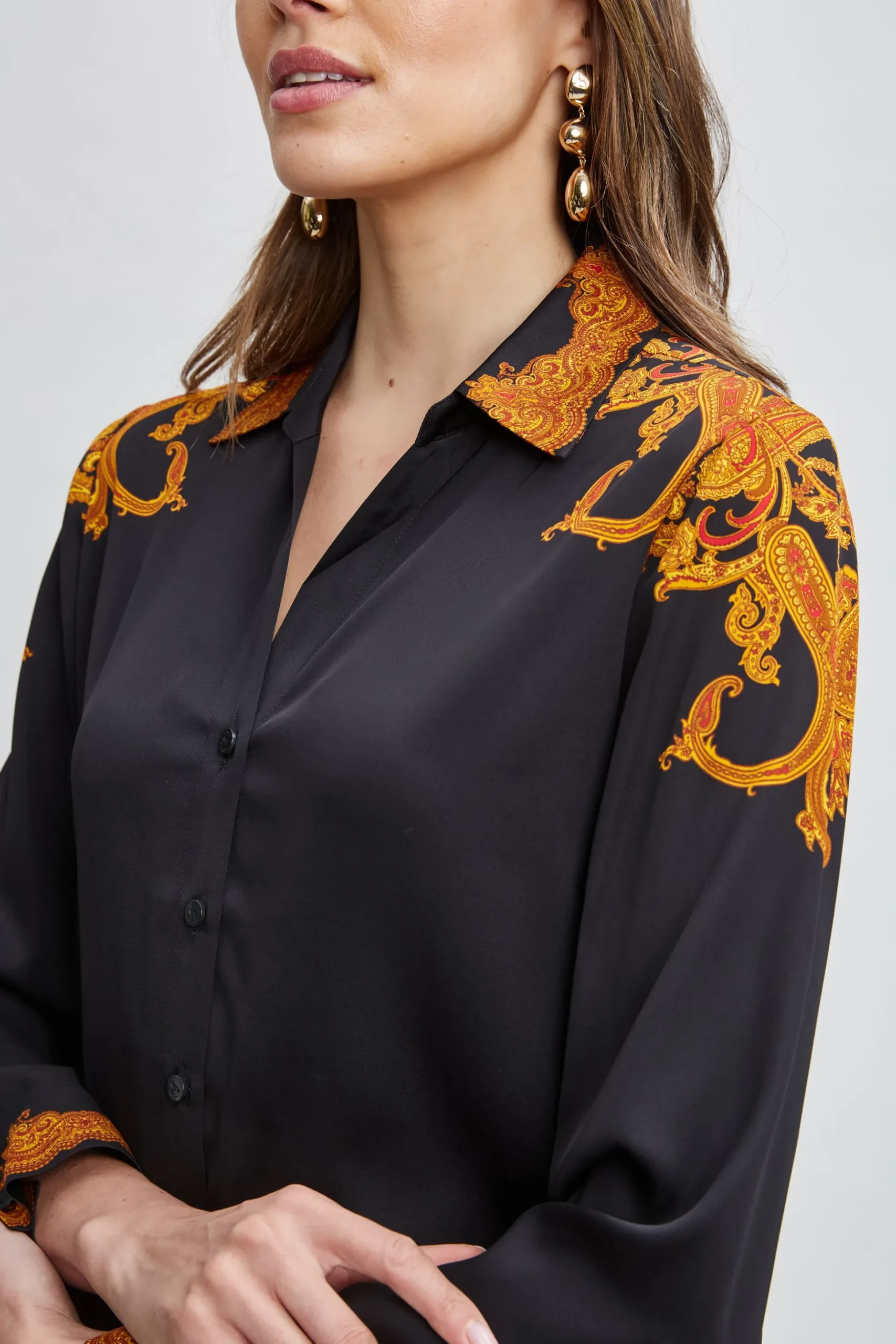 Elie Tahari Tops & Sweaters-Silk Paisley Button Down Shirt GILDEDDREAMPRINT
