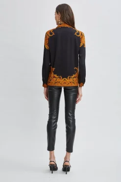 Elie Tahari Tops & Sweaters-Silk Paisley Button Down Shirt GILDEDDREAMPRINT