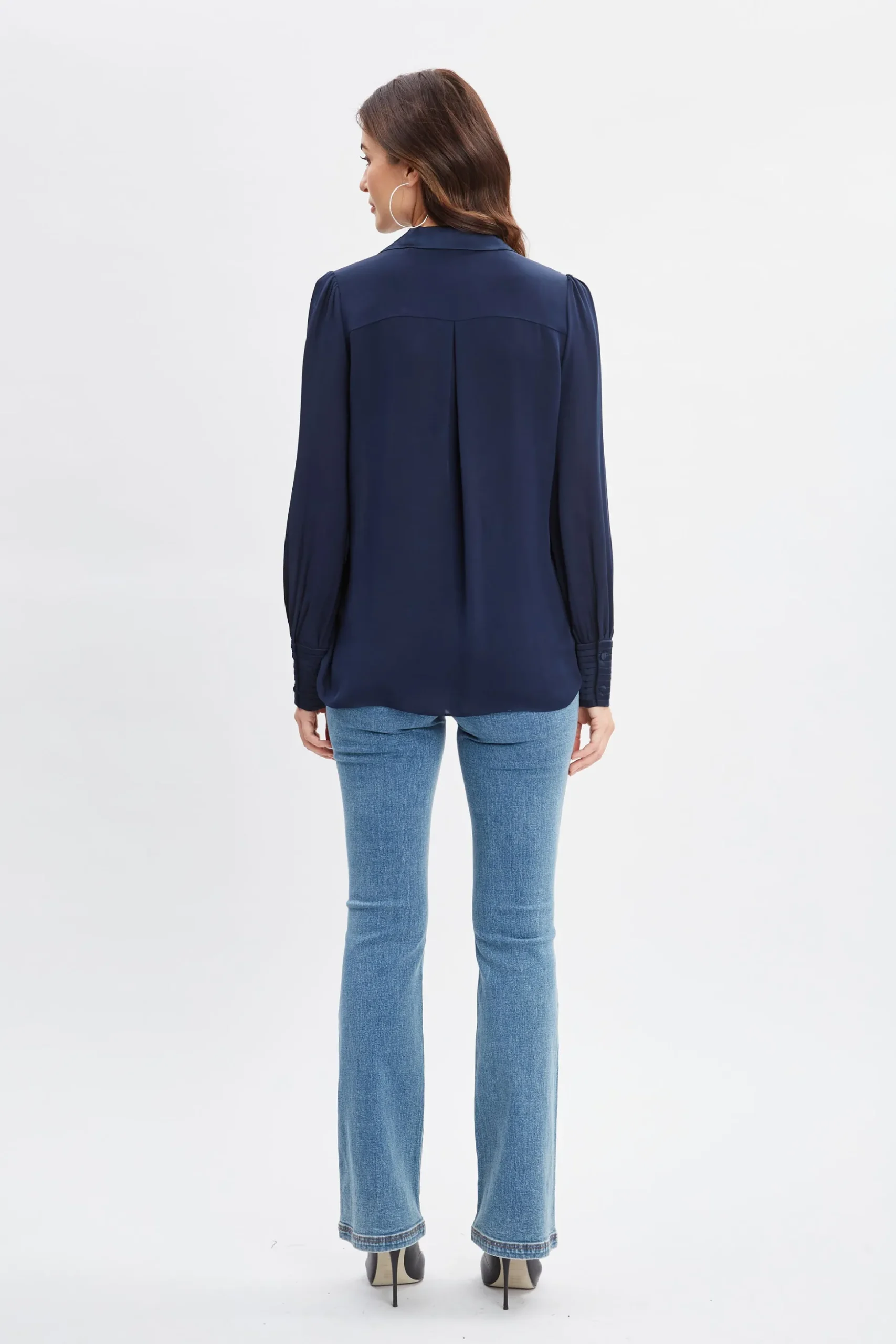 Elie Tahari Tops & Sweaters-Silk Pintuck Shirt MIDNIGHT