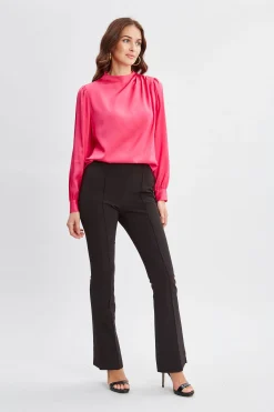 Elie Tahari Tops & Sweaters-Silk Pleated Draped Neck Shirt HAUTEPINK