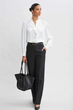 Elie Tahari Tops & Sweaters|Suiting-Silk Ruffle Button Down Shirt FRESHPEARL