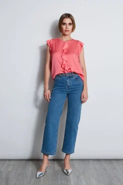 Elie Tahari Tops & Sweaters-Silk Ruffle Shirt ISLANDPINK