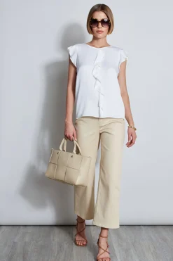 Elie Tahari Tops & Sweaters-Silk Ruffle Shirt SkyWhite