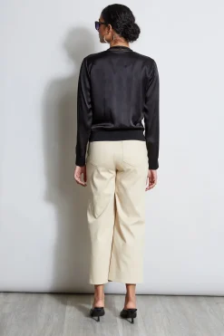 Elie Tahari Jackets & Blazers-Silk Satin Bomber Jacket BLACK