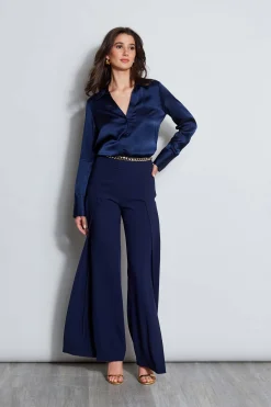 Elie Tahari Tops & Sweaters-Silk Satin Button Down Shirt GALAXYNAVY