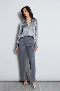 Elie Tahari Tops & Sweaters|Suiting-Silk Satin Button Down Shirt COMET