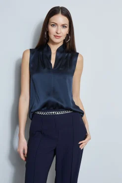 Elie Tahari Tops & Sweaters-Silk Satin Contour Shirt STARGAZER