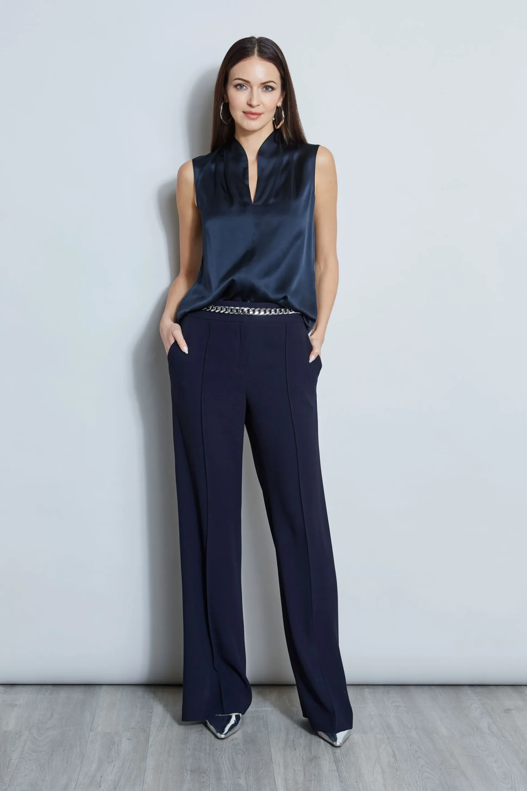 Elie Tahari Tops & Sweaters-Silk Satin Contour Shirt STARGAZER