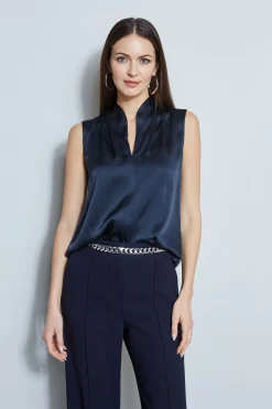 Elie Tahari Tops & Sweaters-Silk Satin Contour Shirt STARGAZER