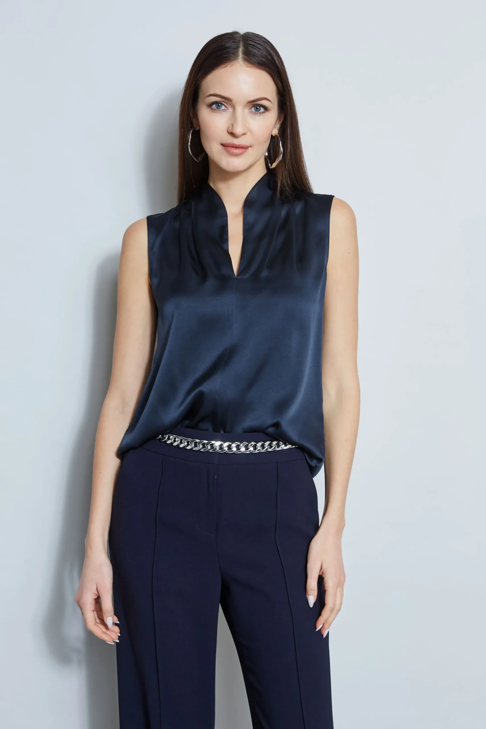 Elie Tahari Tops & Sweaters-Silk Satin Contour Shirt STARGAZER