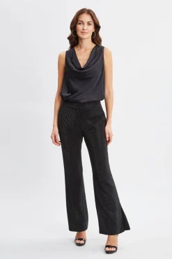 Elie Tahari Tops & Sweaters-Silk Satin Cowl Neck Top Noir
