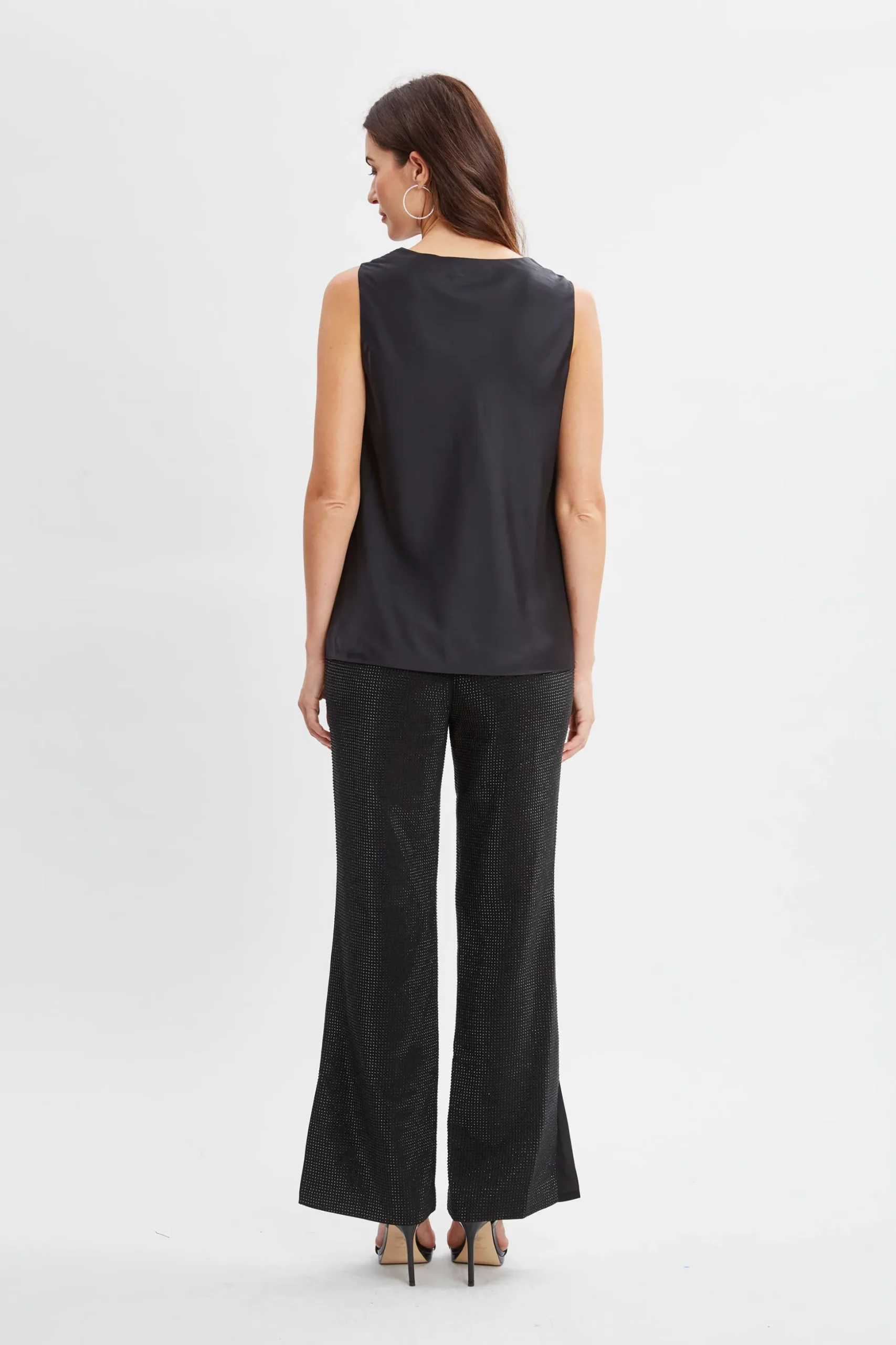 Elie Tahari Tops & Sweaters-Silk Satin Cowl Neck Top Noir