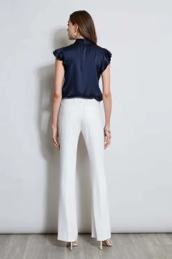 Elie Tahari Tops & Sweaters-Silk Satin Flutter Sleeve Shirt STARGAZER