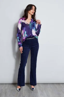 Elie Tahari Tops & Sweaters-Silk Satin Moire Floral Shirt MULTI