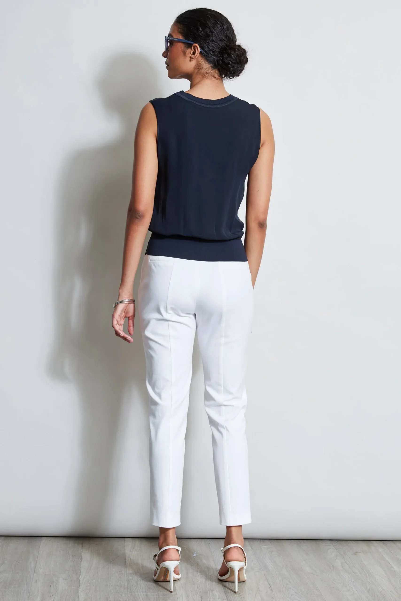 Elie Tahari Tops & Sweaters-Silk Satin Rib Shirt STARGAZER