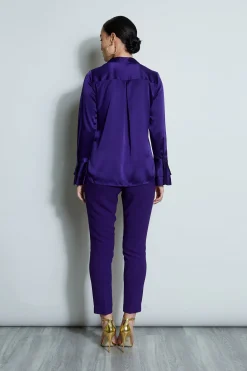 Elie Tahari Tops & Sweaters-Silk Satin Ruffle Cuff Shirt WINTERPLUM