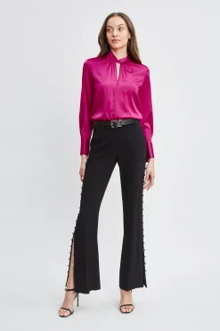 Elie Tahari Tops & Sweaters-Silk Satin Twist Neck Shirt ROSE