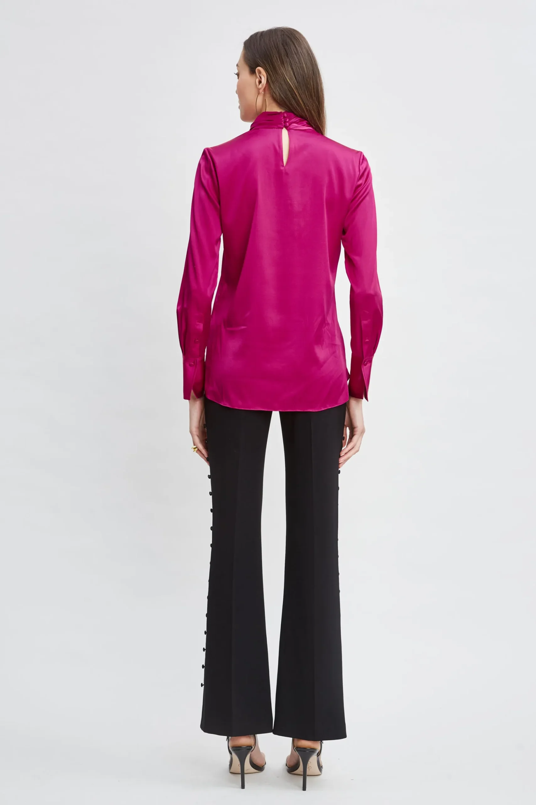 Elie Tahari Tops & Sweaters-Silk Satin Twist Neck Shirt ROSE