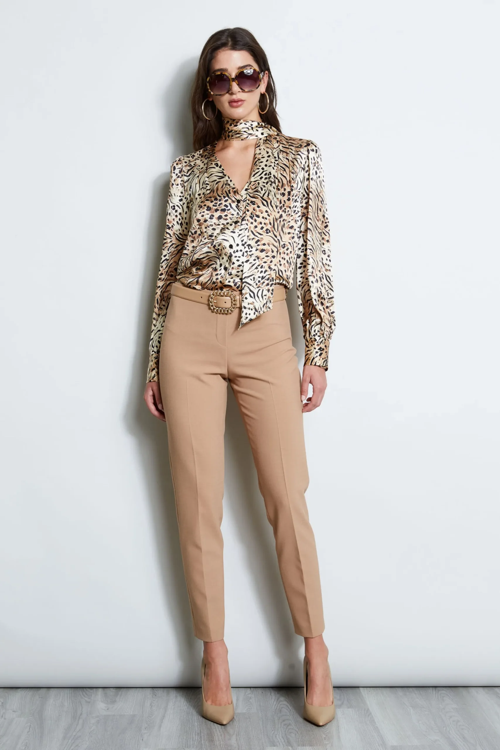 Elie Tahari Tops & Sweaters-Silk Satin Winter Safari Shirt BARKMULTI