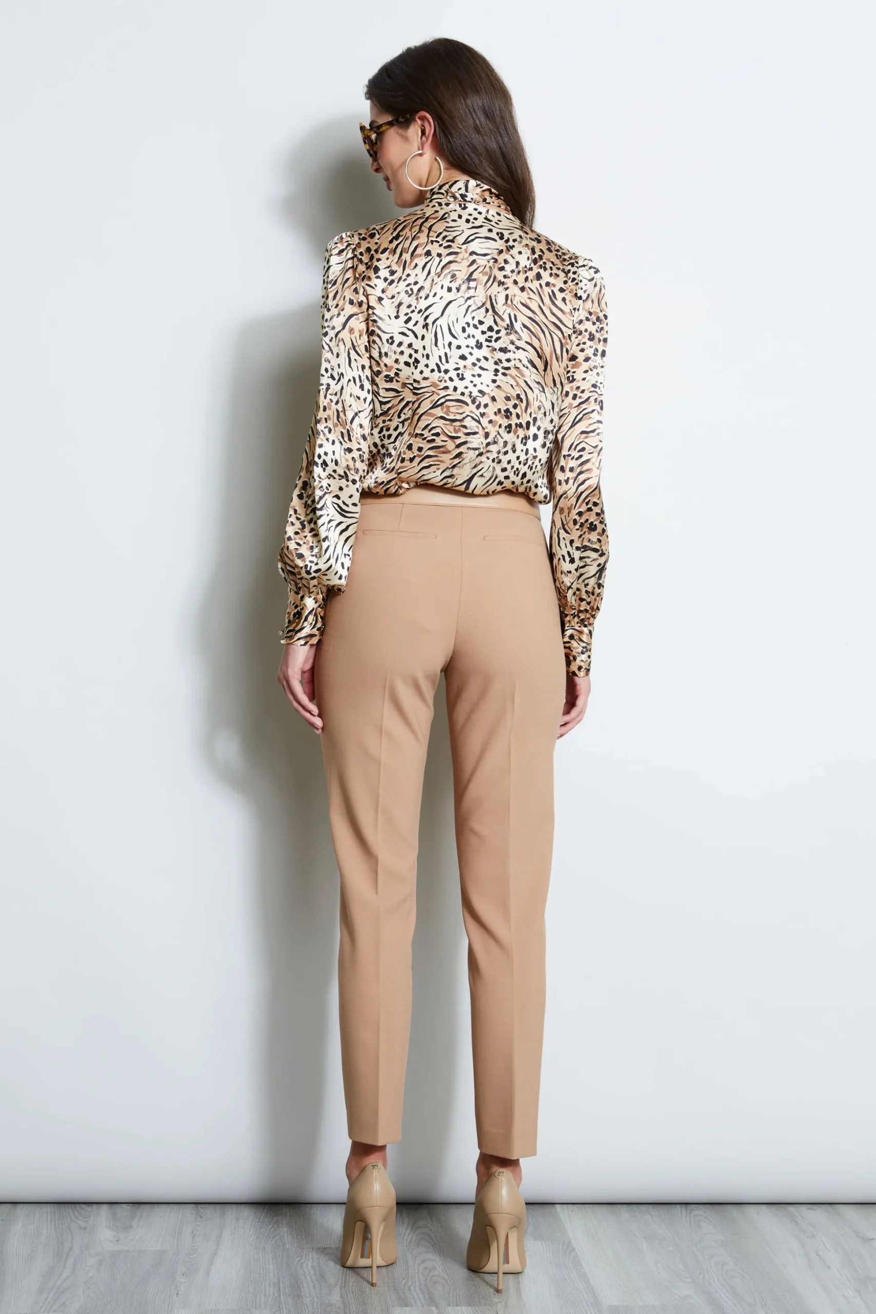 Elie Tahari Tops & Sweaters-Silk Satin Winter Safari Shirt BARKMULTI