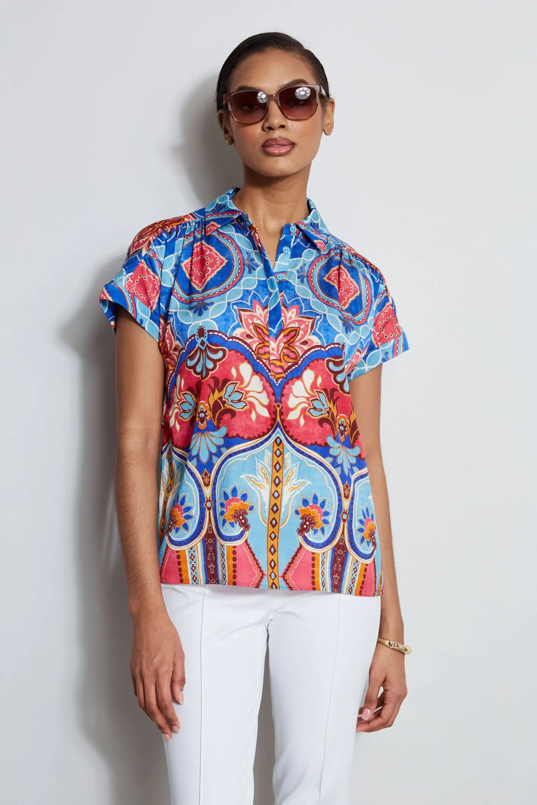 Elie Tahari Tops & Sweaters-Silk Tapestry Floral Shirt TAPESTRYFLORALPRINT