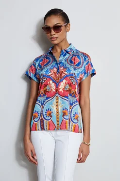Elie Tahari Tops & Sweaters-Silk Tapestry Floral Shirt TAPESTRYFLORALPRINT