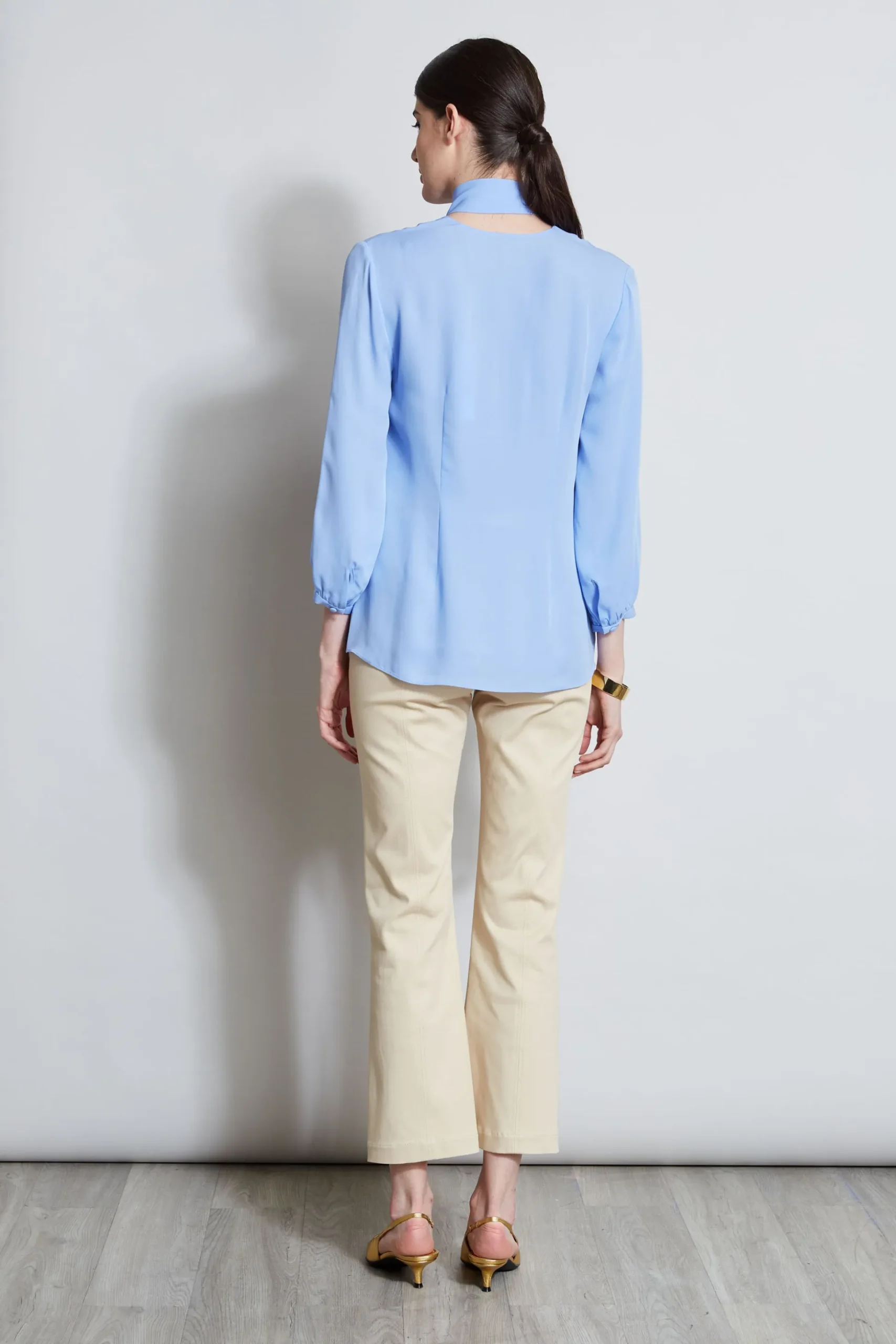 Elie Tahari Tops & Sweaters-Silk Tie Button Shirt HORIZONBLUE