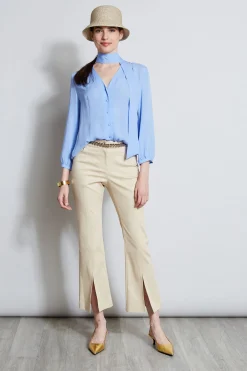 Elie Tahari Tops & Sweaters-Silk Tie Button Shirt HORIZONBLUE