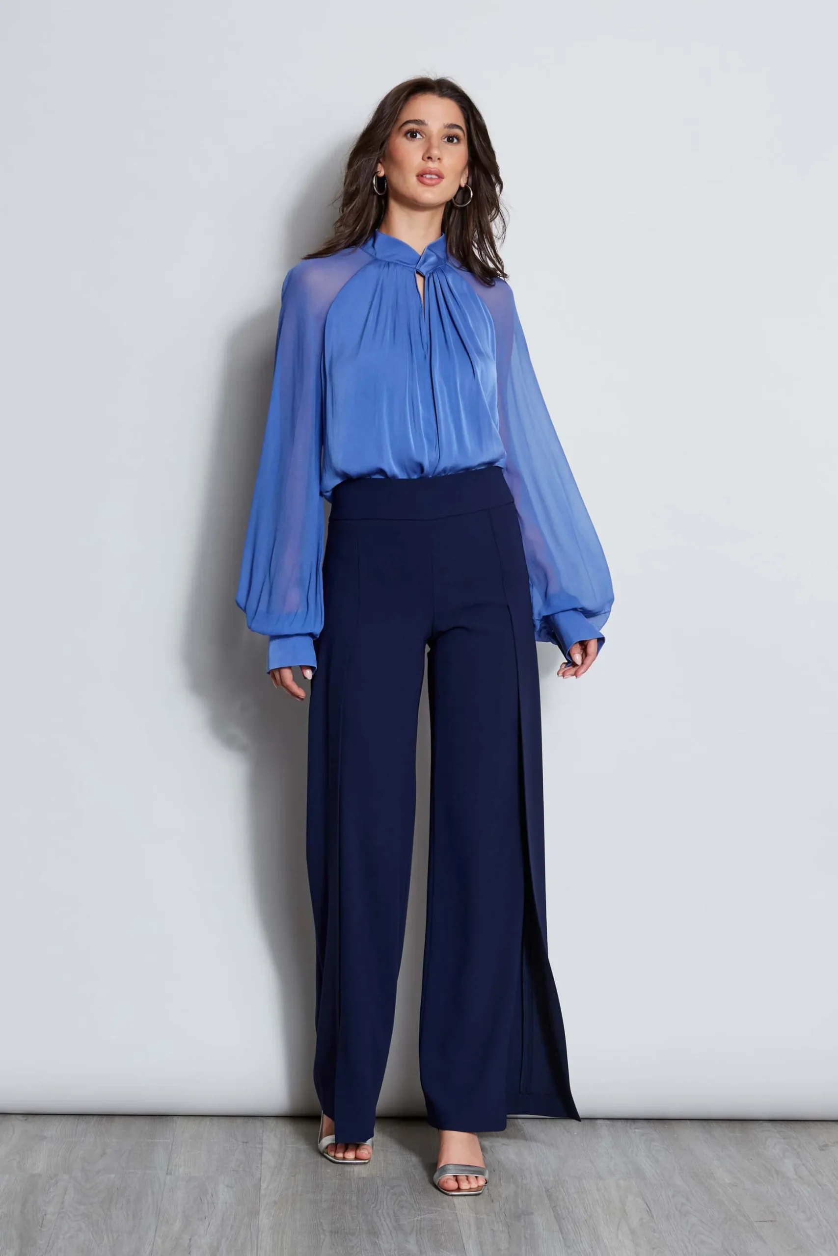 Elie Tahari Tops & Sweaters-Silk Twist Keyhole Shirt PARISBLUE