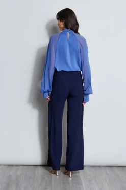 Elie Tahari Tops & Sweaters-Silk Twist Keyhole Shirt PARISBLUE