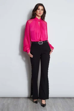 Elie Tahari Tops & Sweaters-Silk Twist Keyhole Shirt GYPSY