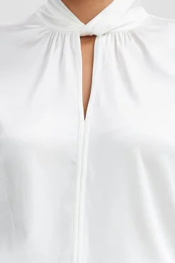 Elie Tahari Tops & Sweaters|Suiting-Silk Twist Neck Shirt FRESHPEARL
