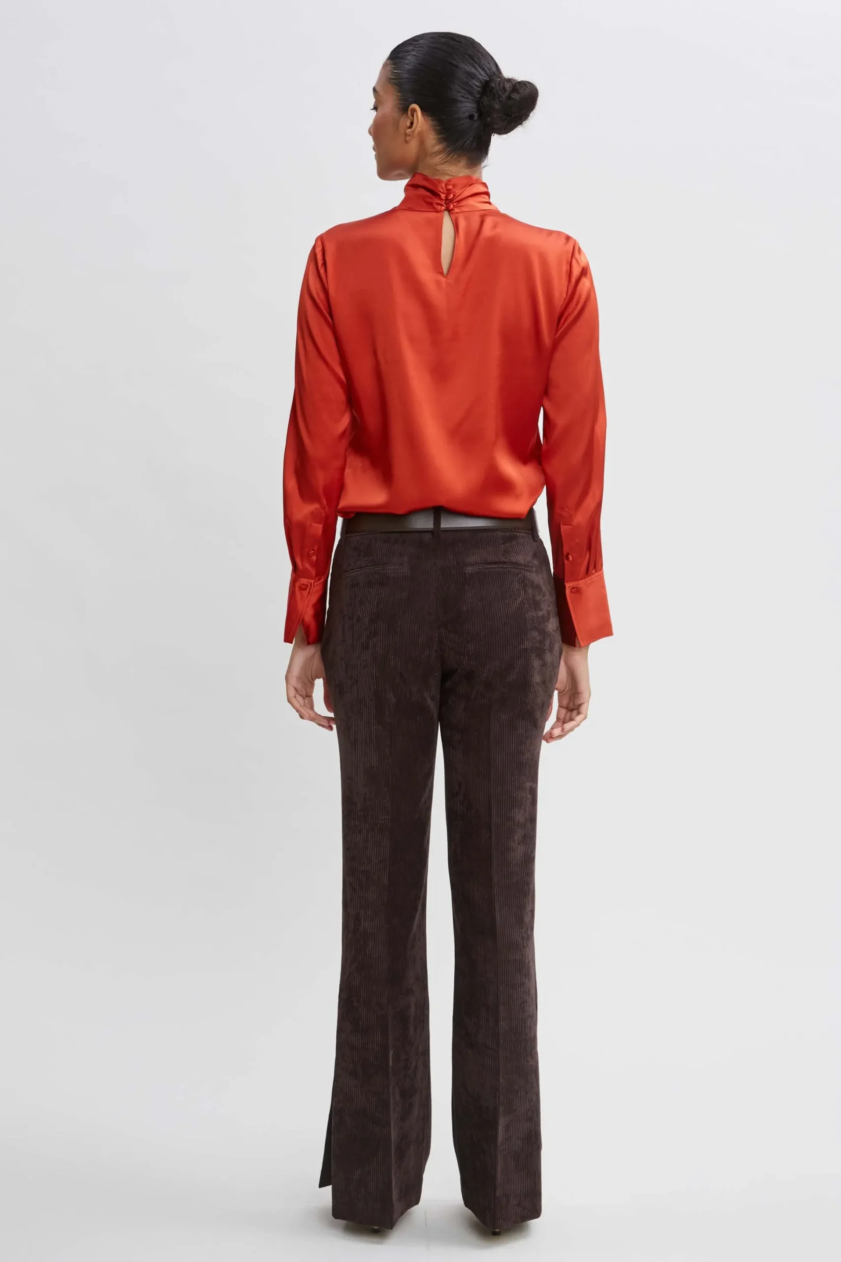 Elie Tahari Tops & Sweaters-Silk Twist Neck Shirt RUSSET
