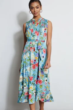 Elie Tahari Dresses & Jumpsuits|Sleeveless Dresses-Silk Wild Meadow Shirt Dress WILDMEADOWPRINT