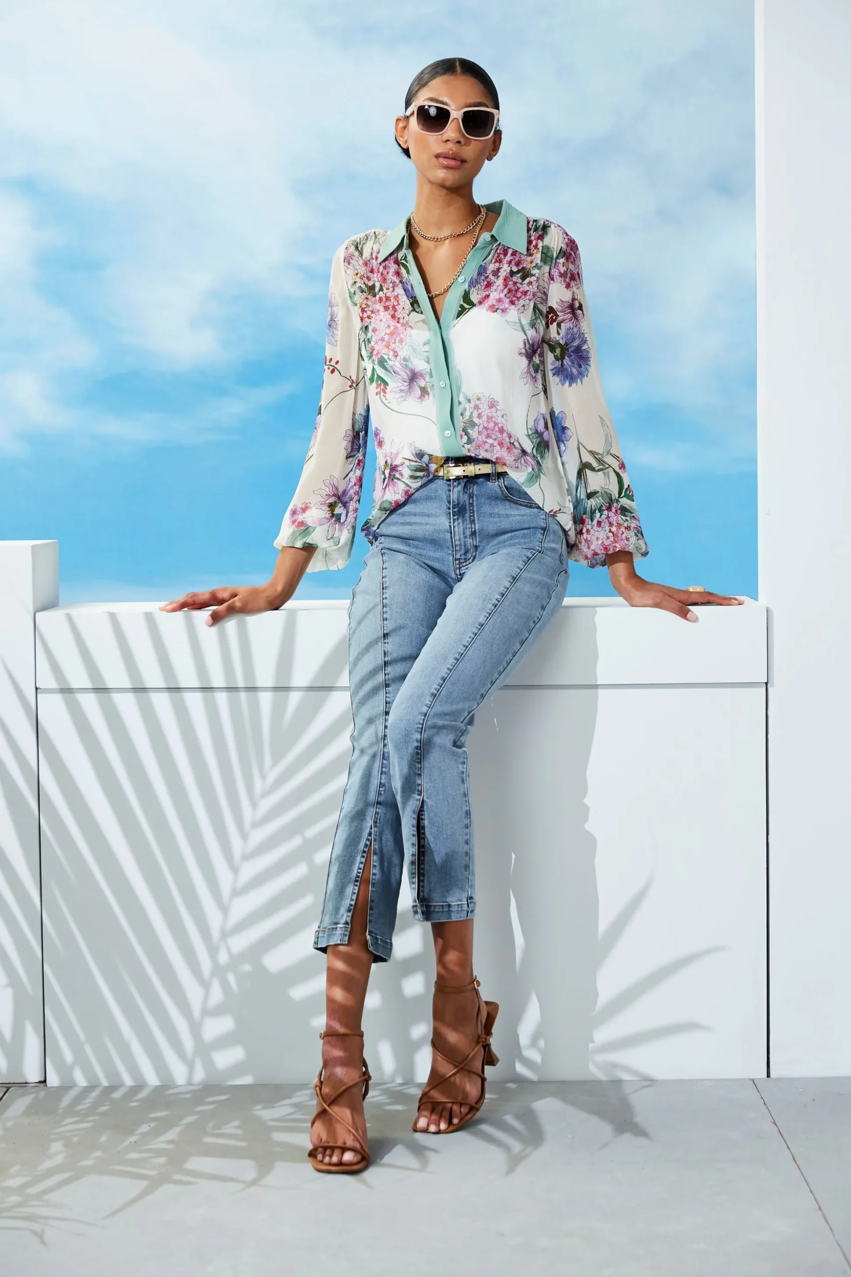 Elie Tahari Tops & Sweaters-Silk Wind Floral Button Down Shirt MULTI