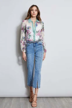 Elie Tahari Tops & Sweaters-Silk Wind Floral Button Down Shirt MULTI