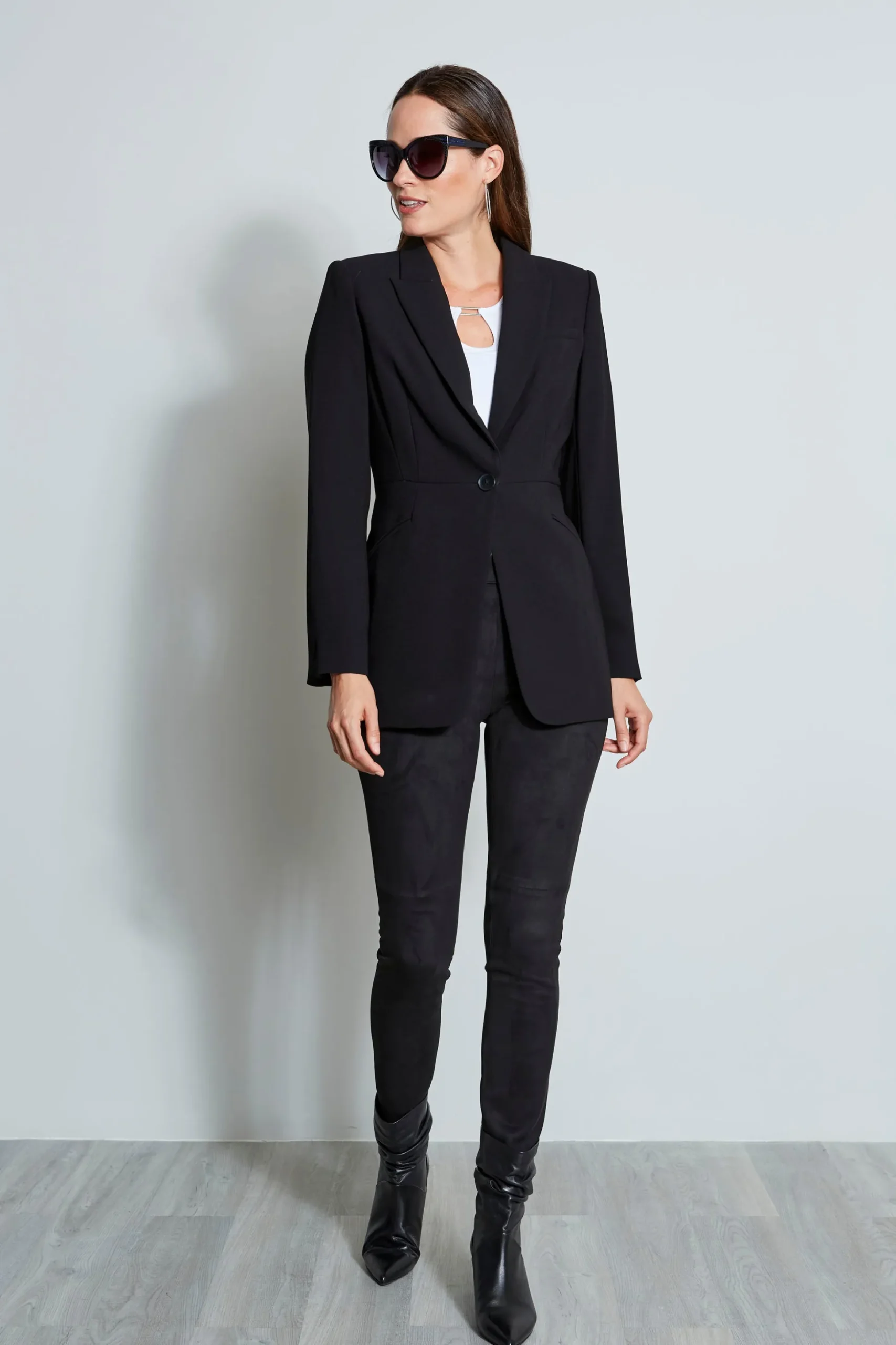 Elie Tahari Suiting|Jackets & Blazers-Single Button Blazer Black