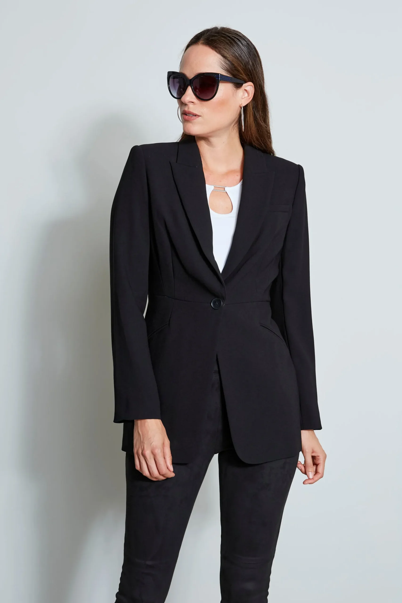 Elie Tahari Suiting|Jackets & Blazers-Single Button Blazer Black