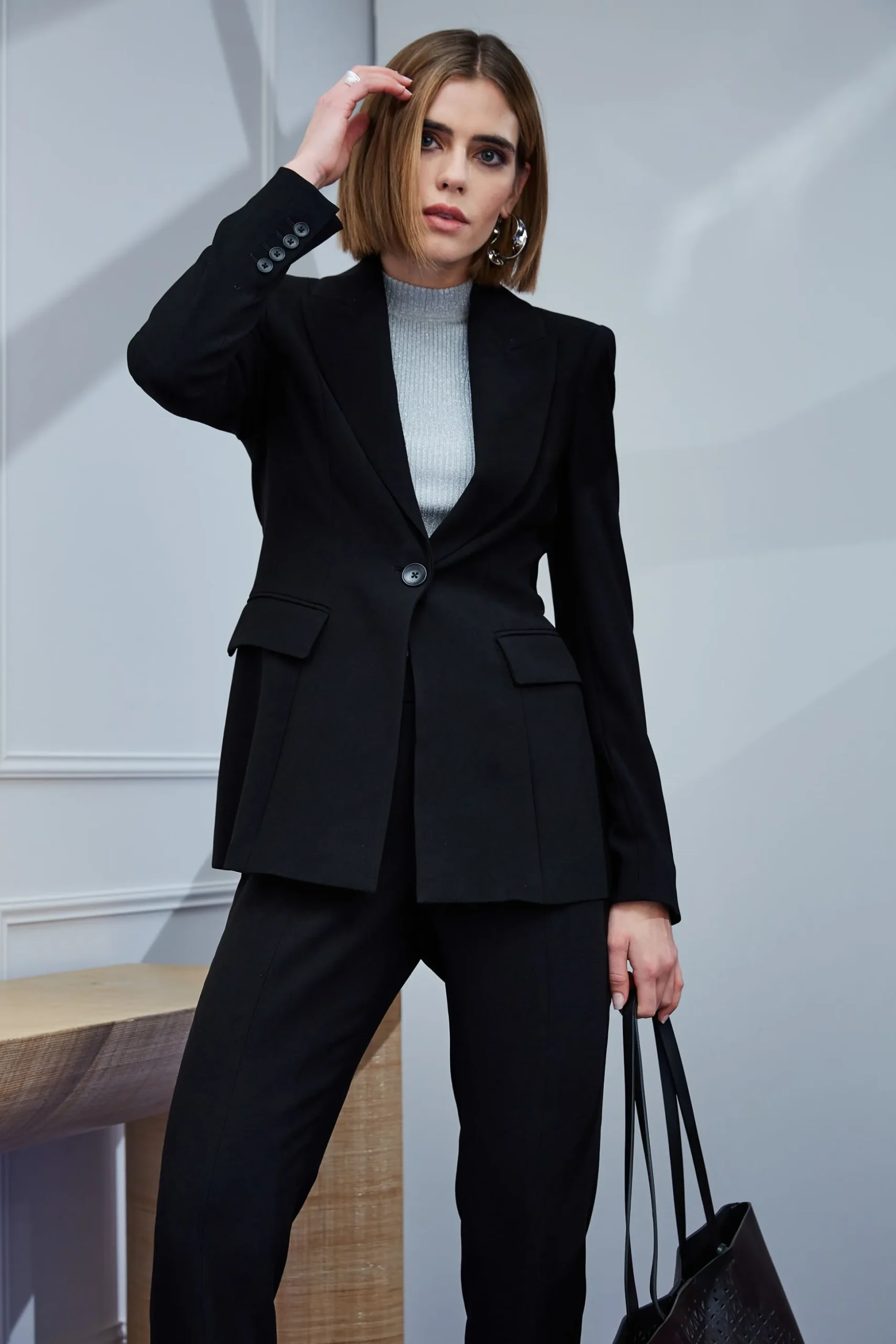 Elie Tahari Jackets & Blazers-Single Button Blazer BLACK